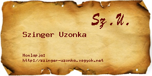 Szinger Uzonka névjegykártya